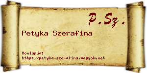 Petyka Szerafina névjegykártya